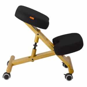 Ergonomic Seating Classic Wooden Kneeling Chair with Visco Foam – Black – BP1655BLK